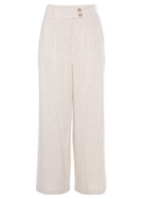 Lascana Witt Damen Bundfaltenhose, sand, Größe 34, 85% Viskose, 15% Leinen