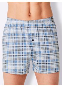 Witt Herren Boxershorts, marine-gestreift + marine-bedruckt + marine-kariert, Größe 9, 100% Baumwolle