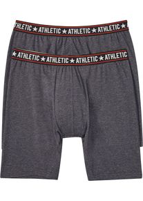 Lange Boxershorts eng (2er Pack) in grau, Grösse 9 (3XL), 95% Baumwolle, bonprix