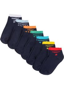 Kurzsocken mit Bio-Baumwolle (7er Pack) in blau, Grösse 19-22, bonprix