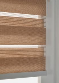Schnurloses Doppelrollo in Leinen-Optik in beige | 130x45 cm | bonprix