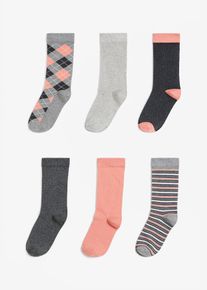 Socken mit Bio-Baumwolle (6er Pack) in rosa, Grösse 31-34, bonprix