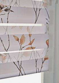 Doppelrollo mit Zweigen in weiss | 130x110 cm | bonprix