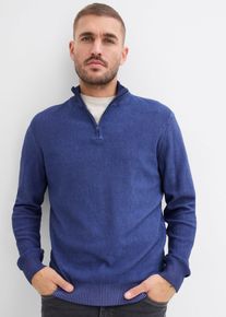 Feinstrick Troyer Pullover in gewaschener Optik in blau, Grösse 68/70 (4XL), 100% Baumwolle, bonprix