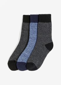 Thermosocken mit Innenfrottee (3er-Pack) in schwarz, Grösse 35-38, bonprix