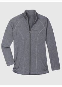 Witt Damen Sportjacke mit seitlichen Raffungen, schwarz-meliert, Größe 44/46, 95% Polyester, 5% Elasthan