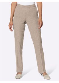 WITT Damen Schlupfhose mit Dehnbund hinten, sesam-meliert + sesam-gestreift, Gr&ouml;&szlig;e 24, 100% Polyester