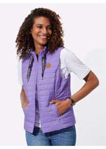 WITT Damen Steppweste mit Lettering-Detail, lavendel, Größe 54, 100% Polyester. Wattierung: 100% Polyester