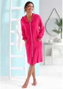 feel good Witt Damen Bademantel, pink, Größe 36/38, 80% Baumwolle, 20% Polyester