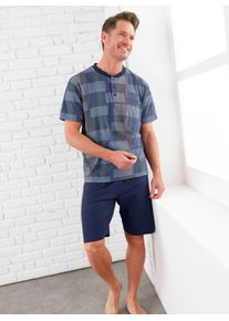 Normann Witt Herren Shorty, marine-mittelblau-bedruckt, Größe 60/62, 100% Baumwolle