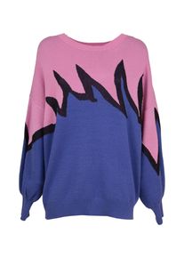 Influencer Pullover Damen Gr&ouml;&szlig;e M blau / lila / pink