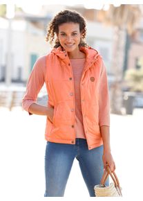 WITT Damen Steppweste mit Kapuze, papaya, Größe 36, 100% Polyester. Wattierung: 100% Polyester