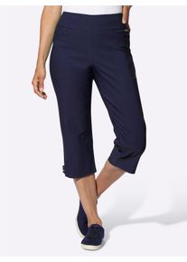 WITT Damen Caprihose mit Bändchen-Verzierung, marine, Größe 50, 74% Viskose, 23% Polyamid, 3% Elasthan