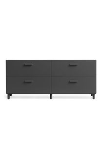 Relief Kommode niedrig mit Beinen Grau String Furniture