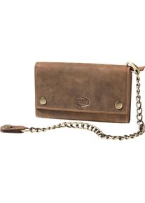 Vintage Leder Geldb&ouml;rse lang 11 F&auml;cher braun