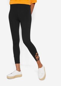 7/8-Highwaist-Leggings mit Bequembund mit Bio-Baumwolle in schwarz, Grösse 40/42 (M), 95% Baumwolle, bonprix
