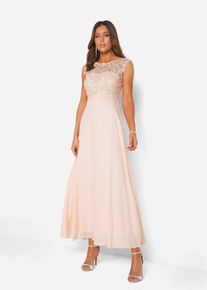 Maxikleid mit Spitze in rosa, Grösse 42, bonprix