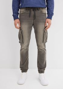 Slim Fit Schlupf-Sweat-Jeans Straight in grau, Grösse 56, bonprix