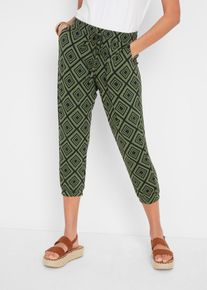 3/4-Hose aus fließendem Viskosemix in grün, Grösse 32/34 (XS), bonprix
