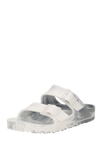 Birkenstock Pantolette 'Arizona Essentials' Damen Gr&ouml;&szlig;e 40 silber / wei&szlig;