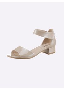 Caprice Witt Damen Sandalette mit schrittdämpfender Sohle, beige, Größe 4,5, 100% Lackleder