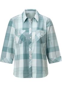 Damen Karobluse ozean-weiss-kariert