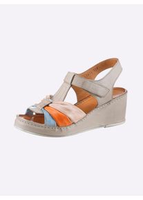 Gemini Witt Damen Sandalette ganz aus Leder, sesam, Gr&ouml;&szlig;e 36, 100% Glattleder