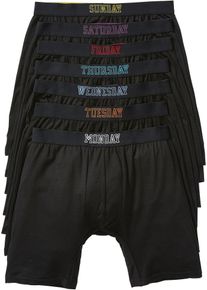 Lange Boxershorts eng (7er Pack) in schwarz, Grösse 10 (4XL), 95% Baumwolle, bonprix