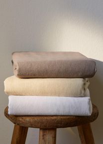 Biber Spannbettlaken in beige, 160x200 cm, 100% Baumwolle, bonprix