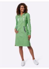 WITT Damen Jerseykleid mit K&auml;nguru-Tasche, apfel, Gr&ouml;&szlig;e 48, 100% Baumwolle