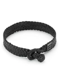 Hannes Roether Herren-Lederarmband geflochten Schwarz S