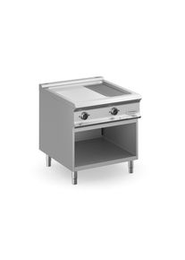 MBM Elektrogrillplatte Dexion Lux 980 - 80/90 2/3 glatt, 1/3 gerillt, verchromt | Griddleplatte | Plancha Grill | Bratplatte, Gastronomie-Bedarf