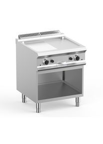 MBM Gasgrillplatte Dexion Lux- 700 - 70/73 ½ glatt, ½ gerillt - 14 kW | Griddleplatte | Plancha Grill | Bratplatte, Gastronomie-Bedarf
