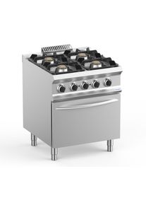 MBM Gasherd Dexion Lux 700 - 70/73 22 kW mit Elektrobackofen Umluft | Propangas Herd, 4 Kochstellen, GastroHeld