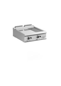 MBM Gas-Grillplatte Dexion Lux 980 - 80/90 2/3 glatt, 1/3 gerillt, verchromt Tischgerät | Griddleplatte | Plancha Grill | Bratplatte, Gastronomie-Bedarf