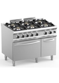 MBM Gasherd Dexion Lux 700 - 110/73 42 kW mit Elektrobackofen | Propangas Herd, 6 Kochstellen, GastroHeld