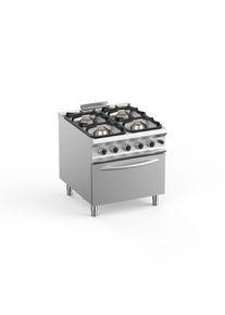MBM Gasherd Dexion Lux 980 - 80/90 - 22 kW mit Elektrobackofen | Propangas Herd, 4 Kochstellen, GastroHeld