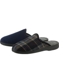 Herren Pantoffel marine-kariert