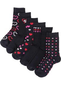 Damen Socken mit Bio-Baumwolle (6er Pack) in schwarz, Grösse 35-38, bonprix