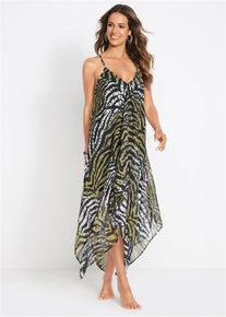 Chiffon Strand Maxikleid in grün, Grösse 40, bonprix