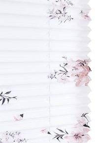 Plissee mit Blumen Druck in weiss, 130x80 cm, bonprix