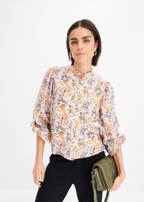 Bluse aus strukturierter Viskose in beige, Grösse 40, bonprix