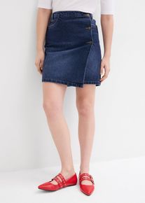 Jeansrock Wickeloptik in blau, Grösse 52, 99% Baumwolle, bonprix