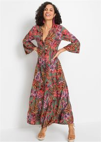 Bedrucktes Maxikleid in grün, Grösse 36, bonprix