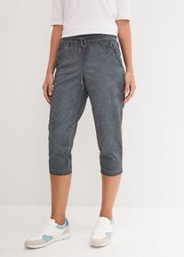3/4-Hose mit Kontrast-Bindeband in grau, Grösse 34, 97% Baumwolle, bonprix