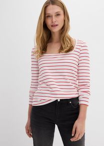 Langarmshirt mit Karree-Ausschnitt in rot | Grösse 48/50 (XL) | 95% Baumwolle | bonprix