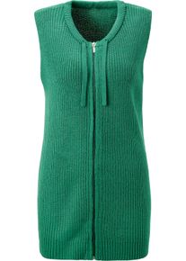 Damen Strickweste in Longform gr&uuml;n