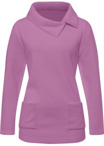 Damen Fleeceshirt mit asymmetrischem Kragen orchidee