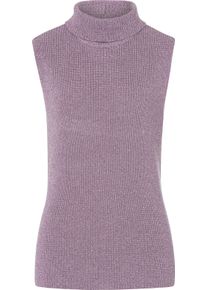 Damen Pullunder mit Rollkragen, meliert violett-meliert