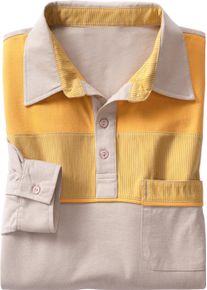 Catamaran Herren Langarm-Poloshirt ocker-sesam